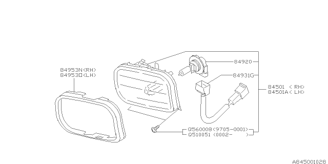 2001 Subaru Forester Socket Complete-Fog Light Diagram for 84985FC020