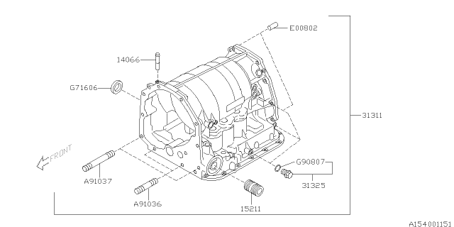 2000 Subaru Forester Automatic Transmission Case Diagram 3