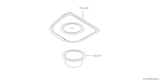 2000 Subaru Forester Cover Spare Tire Diagram for 91044FC030