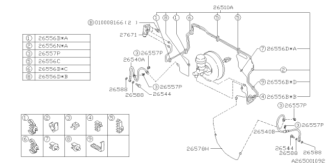 1998 Subaru Forester Brake Pipe Diagram for 26512AA081