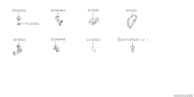 1998 Subaru Forester Clip Diagram for 81901FC090