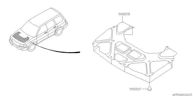 2002 Subaru Forester INSULATOR Front Hood Diagram for 90815FC000