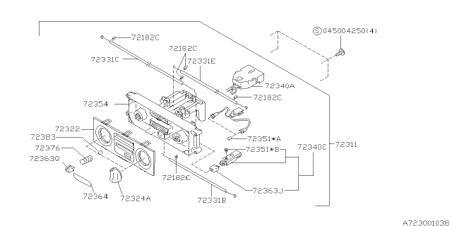 1999 Subaru Forester Bulb Diagram for 72351FA120