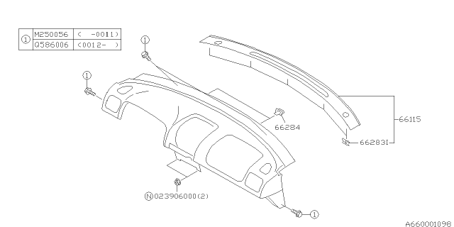 2001 Subaru Forester Instrument Panel Diagram 4