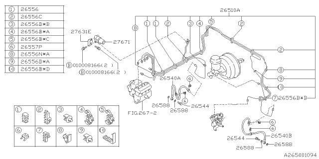 2000 Subaru Forester Brake Pipe Diagram for 26512AA040