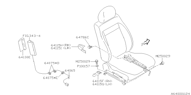 2000 Subaru Forester Clip Diagram for 64128FC020GC