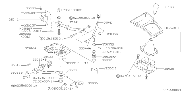 2000 Subaru Forester Manual Gear Shift System Diagram