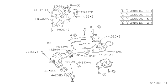 2001 subaru on sale forester exhaust