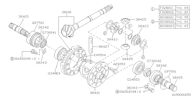 2002 Subaru Forester Differential - Transmission Diagram 2