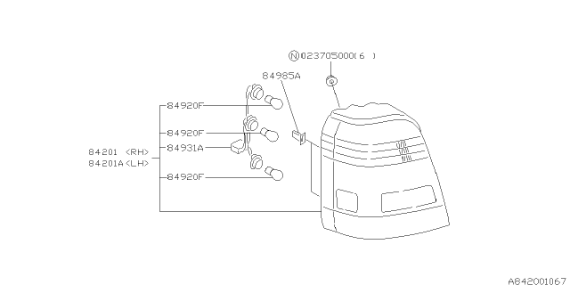 1998 Subaru Forester Lamp - Rear Diagram