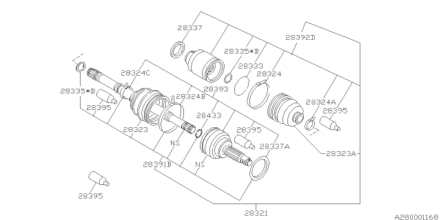 1998 Subaru Forester Front Axle Diagram 3