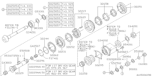 1998 Subaru Forester Drive Pinion Shaft Diagram