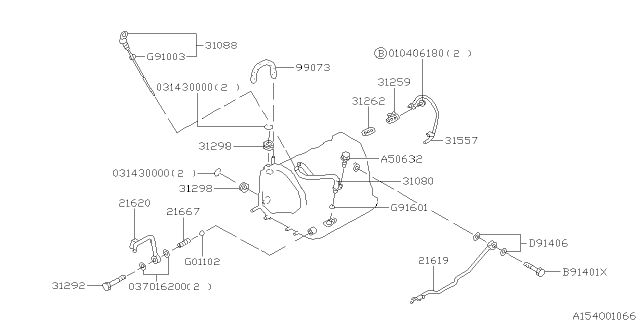 1999 Subaru Forester Automatic Transmission Case Diagram 1