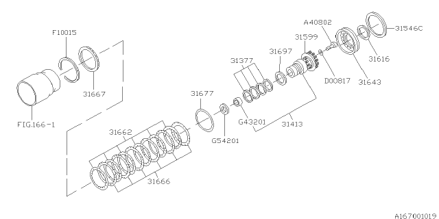 1999 Subaru Forester Low & Reverse Brake Diagram 1