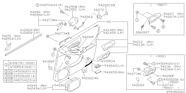 2002 Subaru Forester Clip Diagram for 94019FC030OE