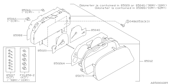 1999 Subaru Forester Window Plate Diagram for 85029FC040