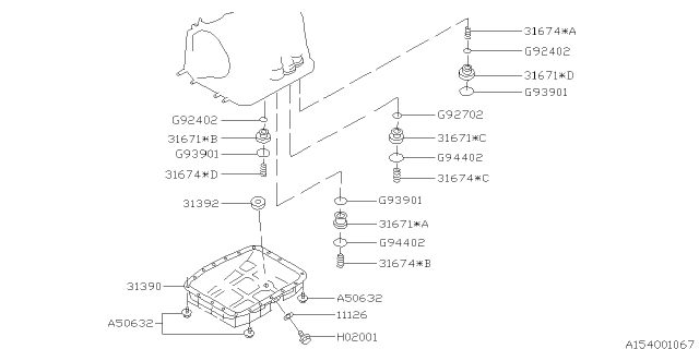 1998 Subaru Forester Automatic Transmission Case Diagram 4