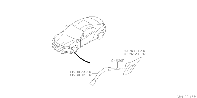 2018 Subaru BRZ Lens & Body Complete Diagram for 84912CA140