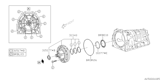 2015 Subaru BRZ Automatic Transmission Assembly Diagram 13
