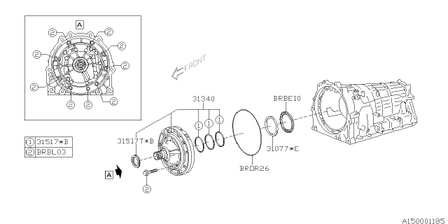 2015 Subaru BRZ Ring O Diagram for 17006AA200