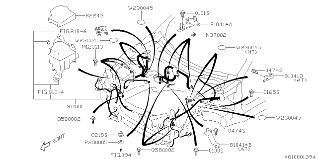 2019 Subaru BRZ Harness BULKHEAD Diagram for 81402CA381