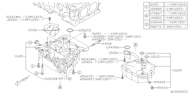 2017 Subaru BRZ Oil Pan Diagram