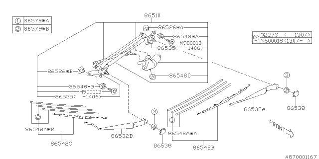 2015 Subaru BRZ Wiper - Windshilde Diagram