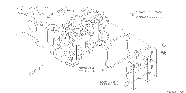 2020 Subaru BRZ Rocker Cover Diagram