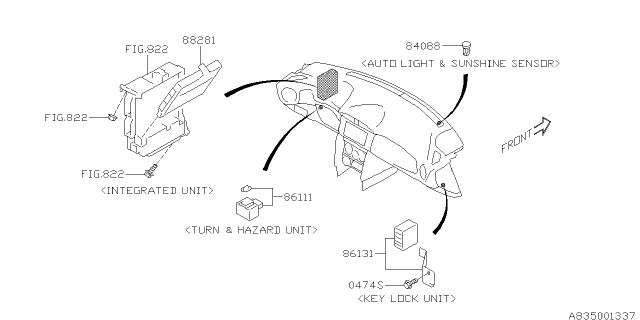 2013 Subaru BRZ Integrated Unit Module Diagram for 88281CA200