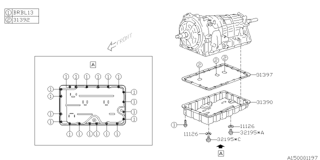 2013 Subaru BRZ Automatic Transmission Assembly Diagram 12