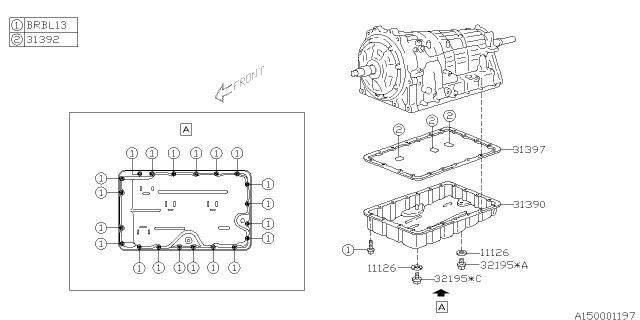 2013 Subaru BRZ Bolt W/WASHER Diagram for 17000AA120