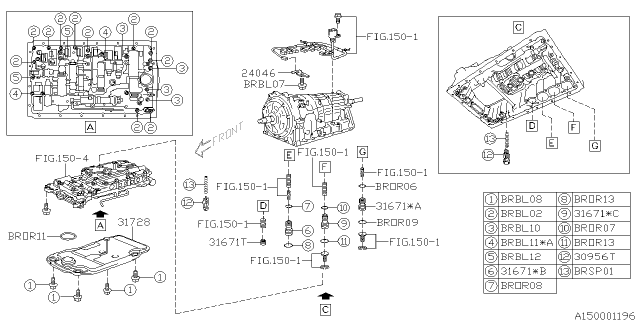 2013 Subaru BRZ Automatic Transmission Assembly Diagram 1