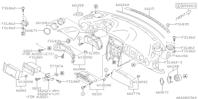 2014 Subaru BRZ Grille Def Side RH Diagram for 66115CA100