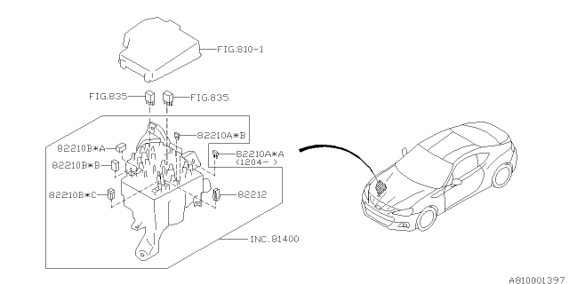 2019 Subaru BRZ Slow Blower Fuse Diagram for 82211CA040