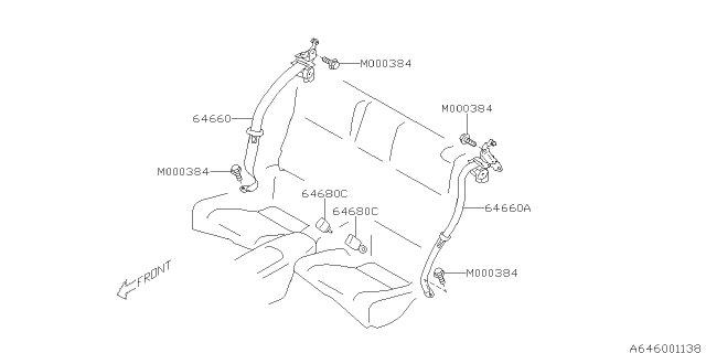 2013 Subaru BRZ Rear Seat Belt Diagram