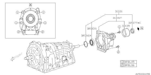 2019 Subaru BRZ Bearing Diagram for 17003AA010