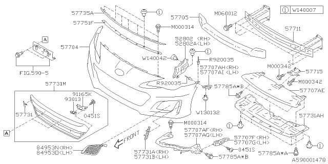 2018 Subaru BRZ Ornament Front Diagram for 93073CA100