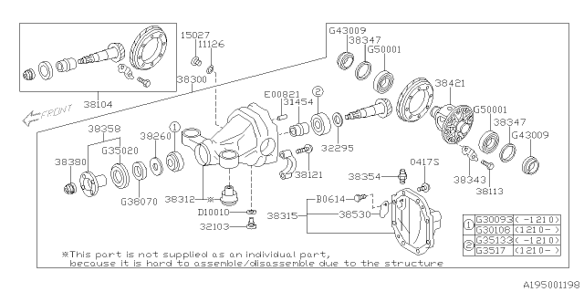 2013 Subaru BRZ Final Gear Kit Differential Diagram for 4120119605
