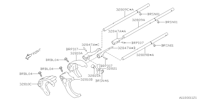 2013 Subaru BRZ Pivot Shift Arm Diagram for 30099AA190