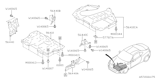 2015 Subaru BRZ Under Cover & Exhaust Cover Diagram 4