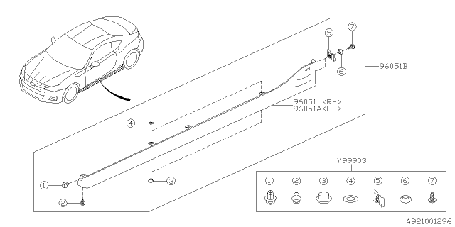 2018 Subaru BRZ Hardware Kit Diagram for E7210CA101