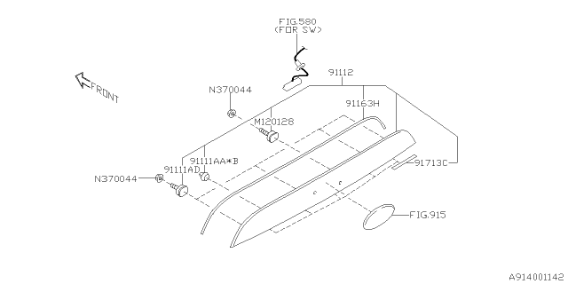 2015 Subaru BRZ Outer Garnish Diagram 2