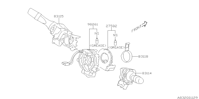 2016 Subaru BRZ Steering Roll Connector Diagram for 83196CA010