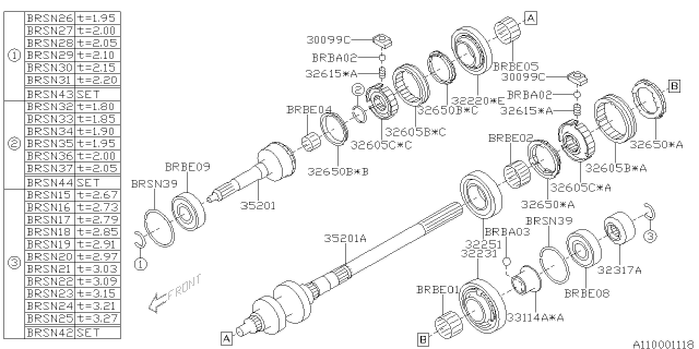 2020 Subaru BRZ Gear 1ST Diagram for 30099AA660