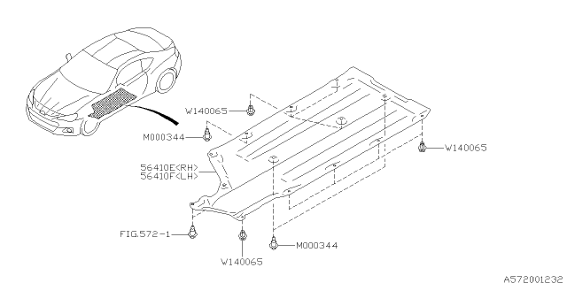 2016 Subaru BRZ Under Cover & Exhaust Cover Diagram 3