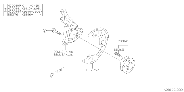 2015 Subaru BRZ Front Spindle Knuckle, Right Diagram for 28313CA000