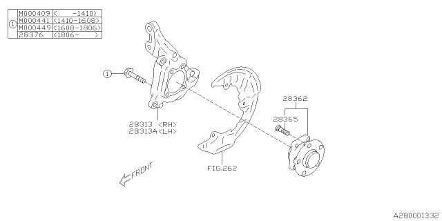 2015 Subaru BRZ Front Spindle Knuckle, Left Diagram for 28313CA010