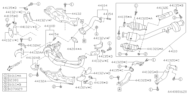 2017 Subaru BRZ Cover Complete Exhaust Diagram for 44651AD100