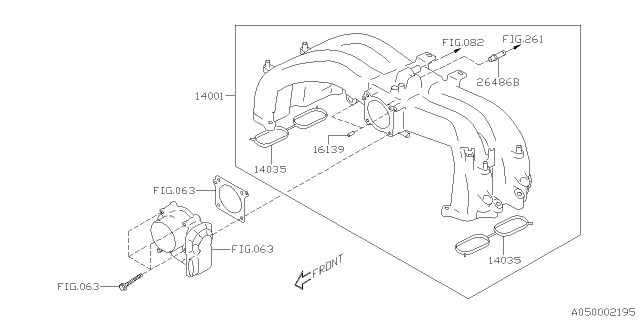 2017 Subaru BRZ Gasket Intake Manifold Diagram for 14035AA720