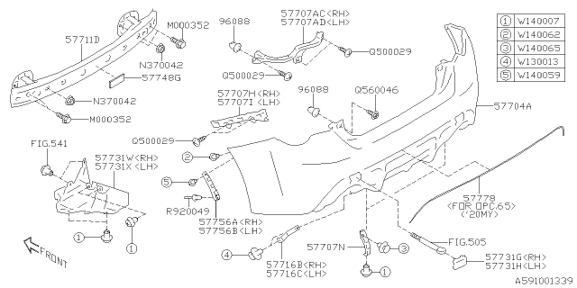 2020 Subaru BRZ RENF Rear Bumper Face RH Diagram for 57716CA020